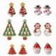 38-karácsonyfa - Karácsonyi kristály zománc fülbevalók Dangle Stud Hook Charms Xmas Party női ajándék