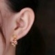 38-karácsonyfa - Karácsonyi kristály zománc fülbevalók Dangle Stud Hook Charms Xmas Party női ajándék