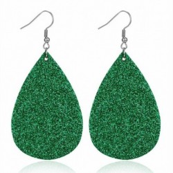 Zöld vízcsepp - Karácsonyfa jávorszarvas bőr akasztós fülbevalók könnycsepp csüngő karácsony karácsonyi ajándékok
