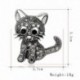 Double Cat - Vintage állat macska madár sellő kristály gyöngy bross tű karácsonyi ékszer ajándék