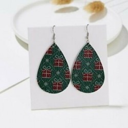 Christams ajándék - Karácsonyi bőr akasztós fülbevalók csepp Dangle Stud Elk Mikulás női ékszerek