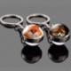 Róka * 3 - Kedves Animal Fox kulcstartó dupla oldalú üveggömb kulcstartó unisex ékszer karácsony