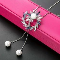 Gyöngyvirág - Pillangó virág gyöngy bojt nyaklánc medál pulóver lánc ékszerek karácsony