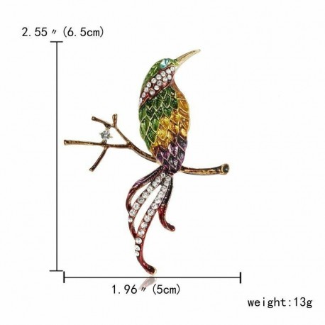 59-Madárág - Állati madár kristály gyöngy zománc bross tű hajtóka fesztivál party ékszer karácsony