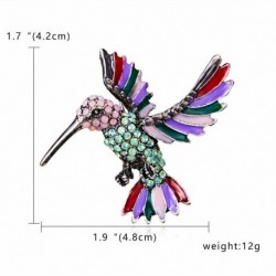 16-színes kolibri - Állati madár kristály gyöngy zománc bross tű hajtóka fesztivál party ékszer karácsony