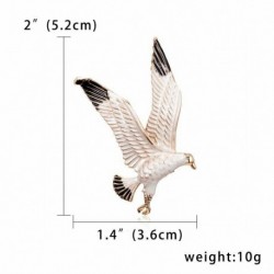 63-Fekete-fehér sas - Állati madár kristály gyöngy zománc bross tű hajtóka fesztivál party ékszer karácsony