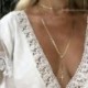 Ezüst kereszt - Aranylánc többrétegű flitterekkel Choker nyaklánc kereszt medál choker nők karácsony