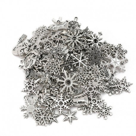 50g vegyes - 50g tibeti ezüst vegyes hópehely karácsonyi minta karácsony varázsa medálok sok