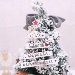 fehér - Karácsonyfa fából készült medál, függő karácsonyi házibuli díszíti az ajtó díszét szia
