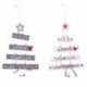 fehér - Karácsonyfa fából készült medál, függő karácsonyi házibuli díszíti az ajtó díszét szia