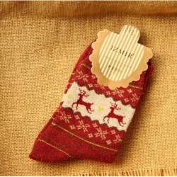 Bor vörös - Női téli zokni karácsonyi meleg gyapjú zokni aranyos hópehely szarvas kényelmes zokni