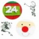 Hóember - Falra szerelhető hóember Mikulás kis filc karácsonyi adventi naptár zsebekkel BA
