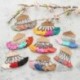 12. szett - Boho etnikai bojt fülbevalók szettek nőknek a béren kívüli vintage divatékszerek