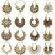 * 14 - Vintage Boho etnikai bojt fülbevalók türkiz gyöngyökkel horog női füllengő ajándék