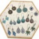 * 25 - Vintage Boho etnikai bojt fülbevalók türkiz gyöngyökkel horog női füllengő ajándék