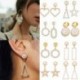 10 arany gyöngy fülbevaló - Divat Boho kerek fülbevalók női fém geometriai gyöngy fülbevalók ékszerek