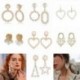 10 arany gyöngy fülbevaló - Divat Boho kerek fülbevalók női fém geometriai gyöngy fülbevalók ékszerek