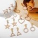 10 arany gyöngy fülbevaló - Divat Boho kerek fülbevalók női fém geometriai gyöngy fülbevalók ékszerek