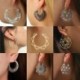 * 07 Ezüst - Női évjáratú cseh Boho tibeti faragott gyöngyök bojt fülbevalóval