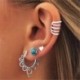 5db Crystal Hold szett - Divat női kristály klip fül mandzsetta Punk Wrap porc Stud fülbevaló ékszerek