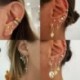 5db Crystal Hold szett - Divat női kristály klip fül mandzsetta Punk Wrap porc Stud fülbevaló ékszerek