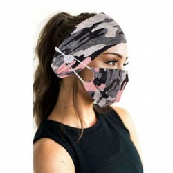 Pink Camo * - UK_ AM_ Rugalmas fejpánt gomb   arcvédő készlet sport izzadságot elnyelő por