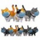 Fekete-fehér - UK_ CUTE ARCBORÍTÓ KÖZÖS MACSKA MINI MODELL FIGURA DÍSZ MIKRO TÁJ DEKOR S