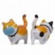 Fekete-fehér - UK_ CUTE ARCBORÍTÓ KÖZÖS MACSKA MINI MODELL FIGURA DÍSZ MIKRO TÁJ DEKOR S