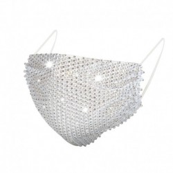fehér - Frauen Strass eingelegte Mode Mesh Staubschutz Halloween Party Decor arcborító