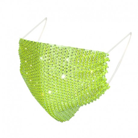 Zöld - Frauen Strass eingelegte Mode Mesh Staubschutz Halloween Party Decor arcborító