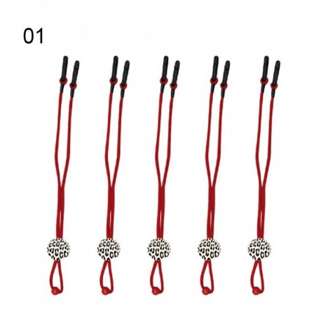 1 - LT_ 5PCS SZABÁLYOZHATÓ FELNŐTT ARCBURKOLAT HOSSZABBÍTÓ ZSINOR GUMI LEOPARD Zsinór ANT