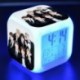 BTS logós - Színváltós LED ébresztőóra naptárral és hőmérővel - KPOP - BTS - Bangtan Boys - 1. verzió