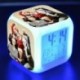BTS logós - Színváltós LED ébresztőóra naptárral és hőmérővel - KPOP - BTS - Bangtan Boys - 1. verzió