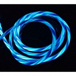 C típusú kék - Áramló LED világít USB szinkron töltő adatkábel töltőkábel C típusú telefonhoz