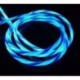C típusú kék - Áramló LED világít USB szinkron töltő adatkábel töltőkábel C típusú telefonhoz