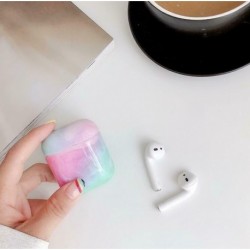 Szivárvány - Fülhallgató tok Airpods tokhoz Luxus márvány kemény fejhallgató védőtáska