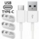 2X fehér Type-C kábel - 1 / 5X USB-kábel, C típusú töltőkábel Samsung Galaxy A8   S9 S8 plus   8. megjegyzéshez 9