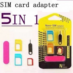 Nincs szín - 5 IN 1 Nano SIM-kártya mikrostandard adapter átalakító mobiltelefonhoz