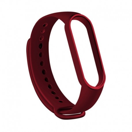 Bor vörös - Xiaomi Mi Band 5 szilikon puha csuklópánt karkötő csere karszalaghoz UK