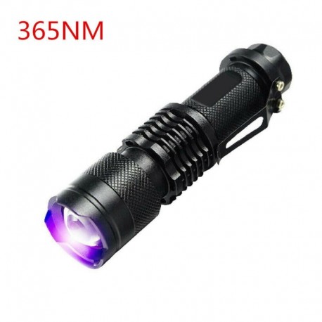 365nm - UV ultraibolya LED zseblámpa fekete fényű fény 395/365 nM ellenőrző lámpa zseblámpa