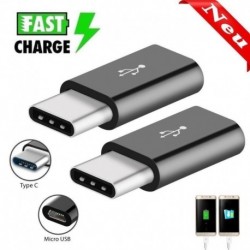Nincs szín - 2PCS Type-C USB 3.1 Male to Micro USB Female Converter USB-C Adapter Konverter