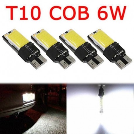 Nincs szín - 4PCS T10 W5W 194 168 LED 5W COB Nincs hiba Canbus oldalsó lámpa ék izzó