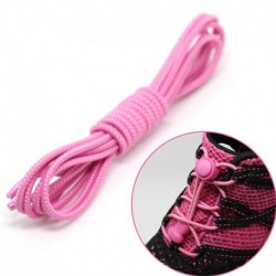 Rózsaszín - Rugalmas csipkék zár cipőfűzők Futó triatlon sportcipő edző Nincs nyakkendő fűző
