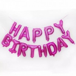 Rózsavörös - 17 &quot boldog születésnapot&quot  fólia ábécé betűi lufi party dekoráció (13 darab)