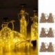 10 Led többszínű - Napelemes borosüveg világítás 20 LED vízálló réz parafa alakú világítás