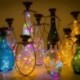 10 Led többszínű - Napelemes borosüveg világítás 20 LED vízálló réz parafa alakú világítás
