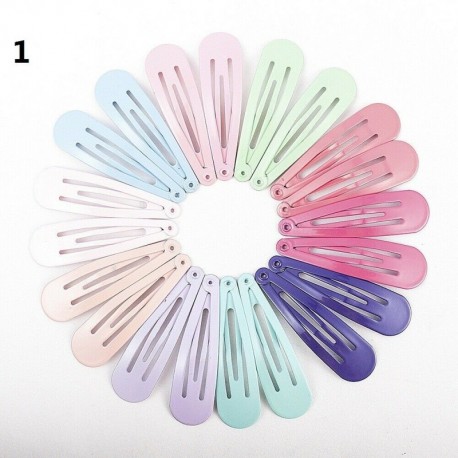 H-1 * 20Pcs / készlet - 24db / szett Candy Color Barrettes BB Clips hajtűk pattintós hajtű gyerek lányoknak