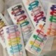 H-1 * 20Pcs / készlet - 24db / szett Candy Color Barrettes BB Clips hajtűk pattintós hajtű gyerek lányoknak