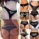 * 26 Fekete L méret - Női szexi fehérnemű csipke tanga G-string V-string bugyi Knickers fehérnemű