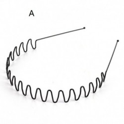 A - Fekete fém drót fogazott fésűs futball sport hullám Alice stílusú hajpánt fejpánt